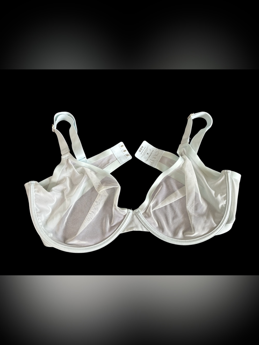 CUUP Light Blue Underwire Mesh Sheer Plunge Support Bra size 40G (4D)